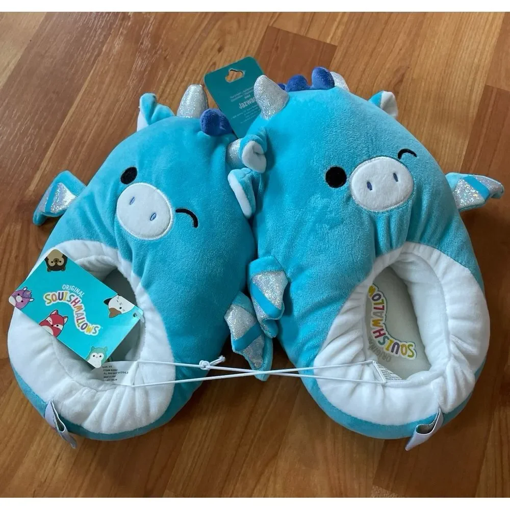 Squishmallow Slippers Tatiana The Dragon Squishy Size 2/3 Kids